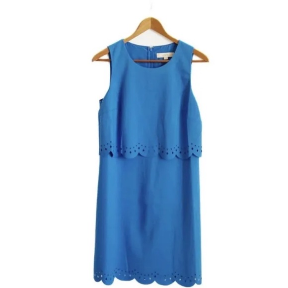 Lazer Cut Hem Longsleeve Dress
